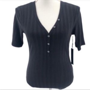 House of Harlow 1960 Revolve Ribbed Henley Thong Bodysuit